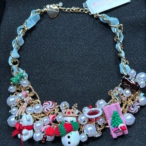 Betsey Johnson Statement Christmas Bauble necklace choker NWT